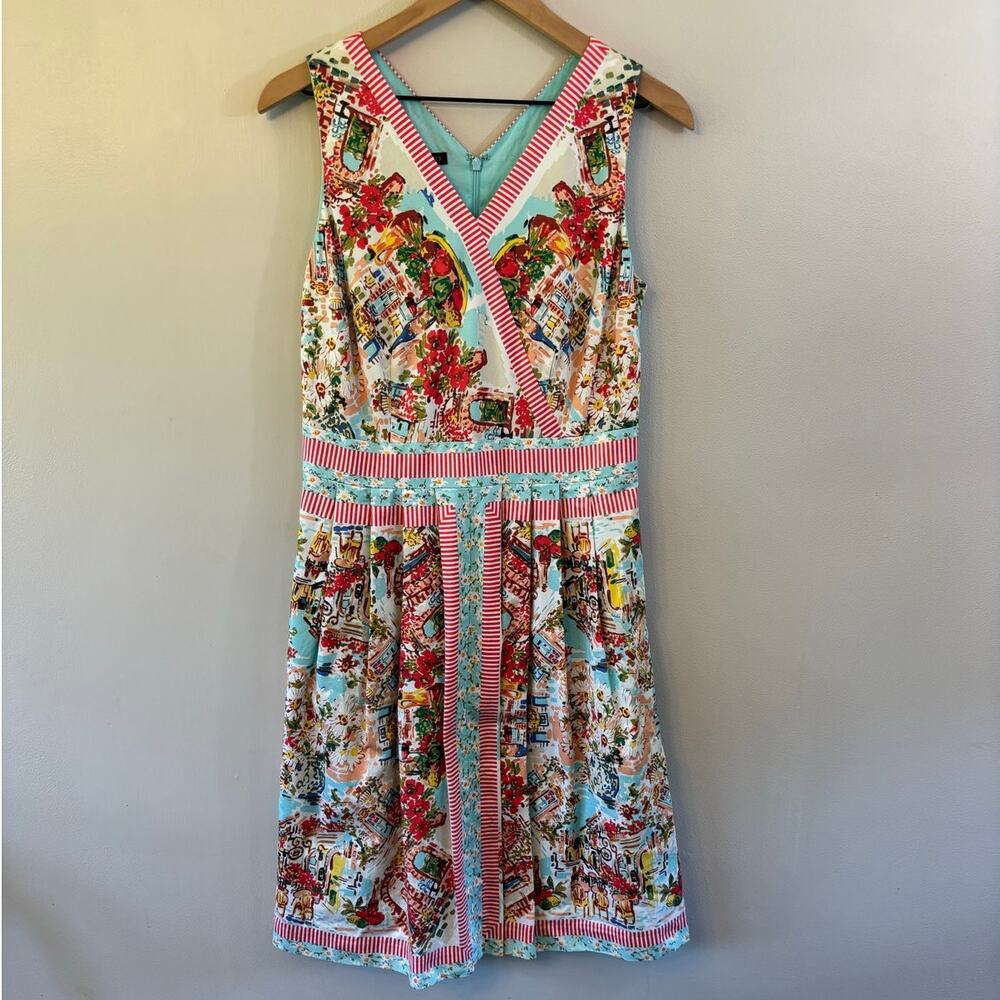 Talbot's Italian Bistro Sleeveless V-neck Fit and Flare Dress Size 6 - Picture 2 of 6